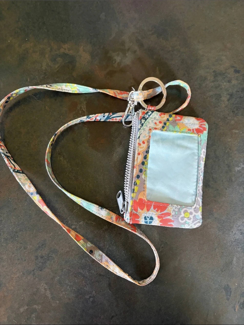 Vera Bradley Multicolor Floral Lanyard Key & Card Holder